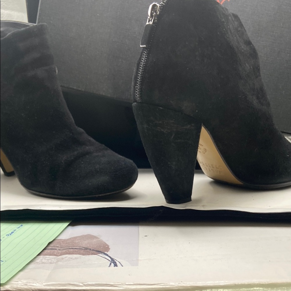 Walter Steiger Black Suede Ankle Booties great shape